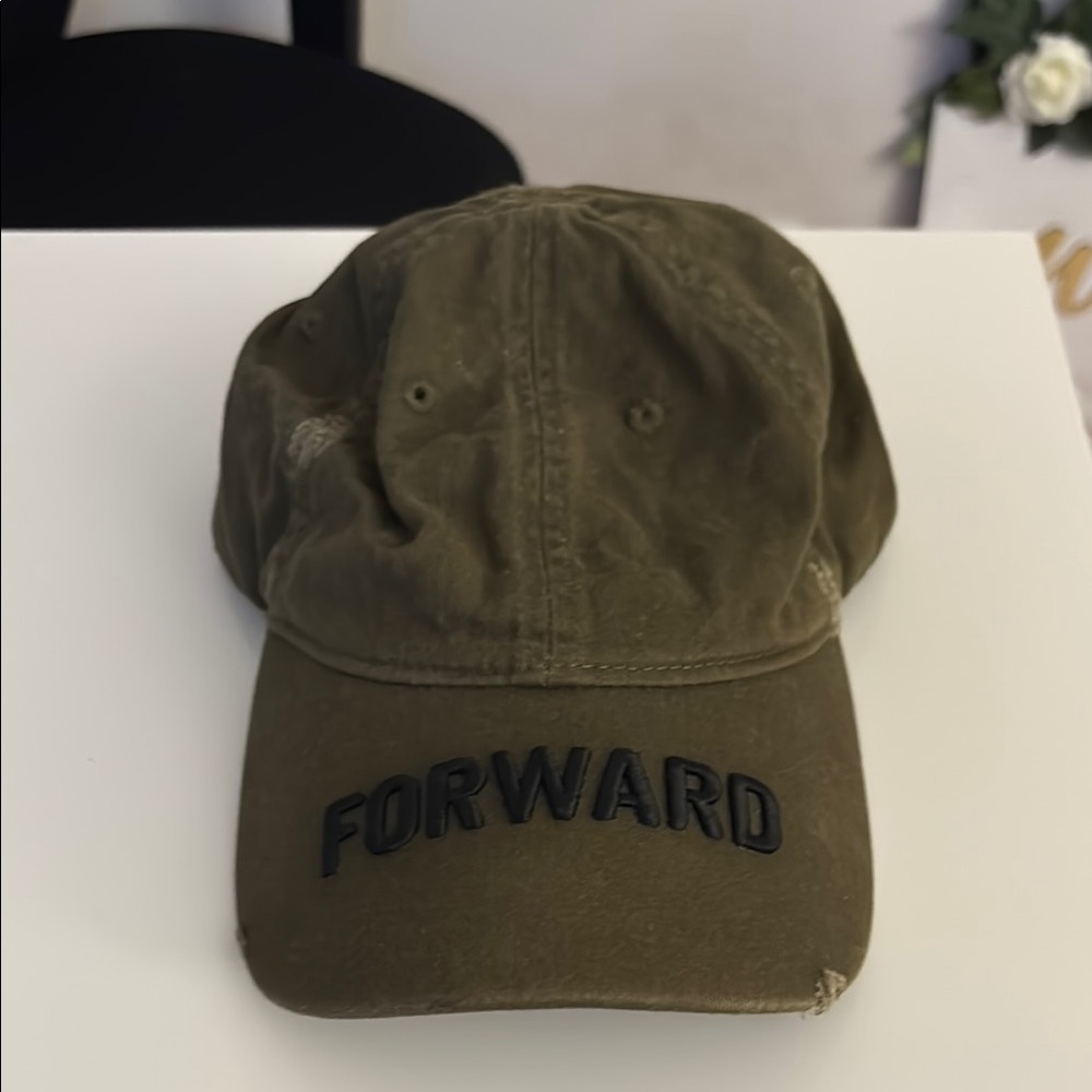 Olive Green Cap with Black Embroidery